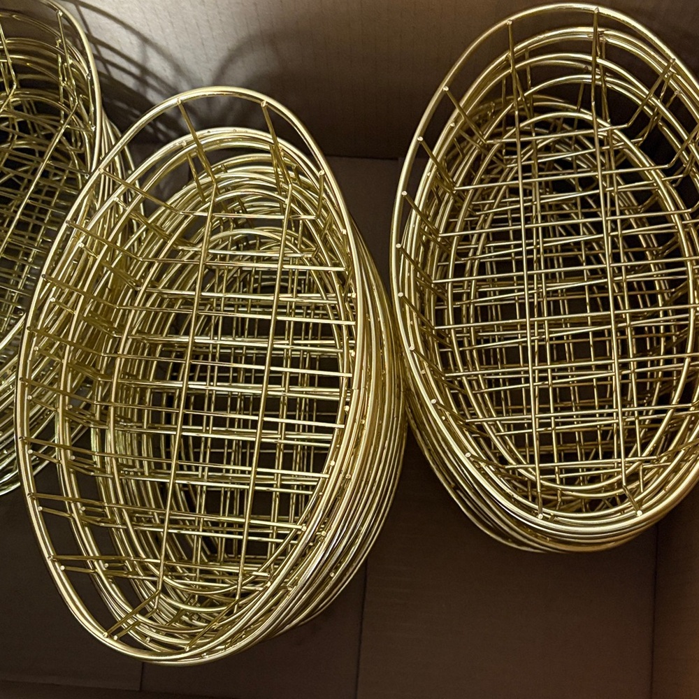 Gold Wire Basket Set